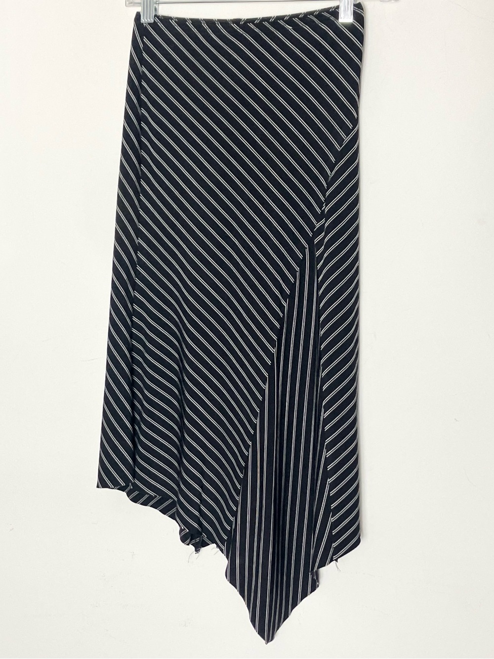 Vintage 90s Y2k Joe Benbasset Asymmetrical Midi Skirt Black and White XS S